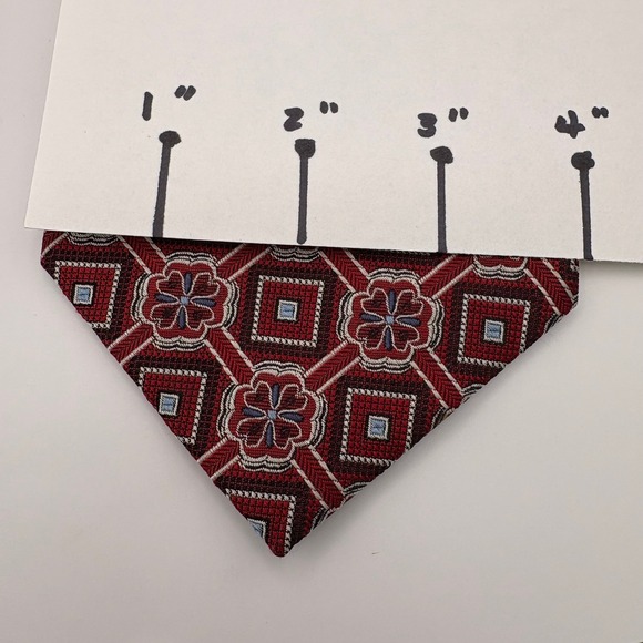 Jos A Bank Mens Silk Tie Lot 2 Purple Geometric Red Floral Medallion Hand Sewn - Picture 4 of 11